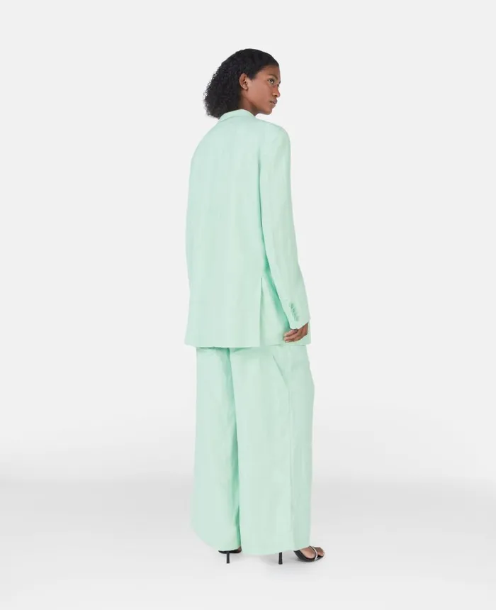 Stella McCartney Wide Leg Trousers Fluo Mint Women Tailoring