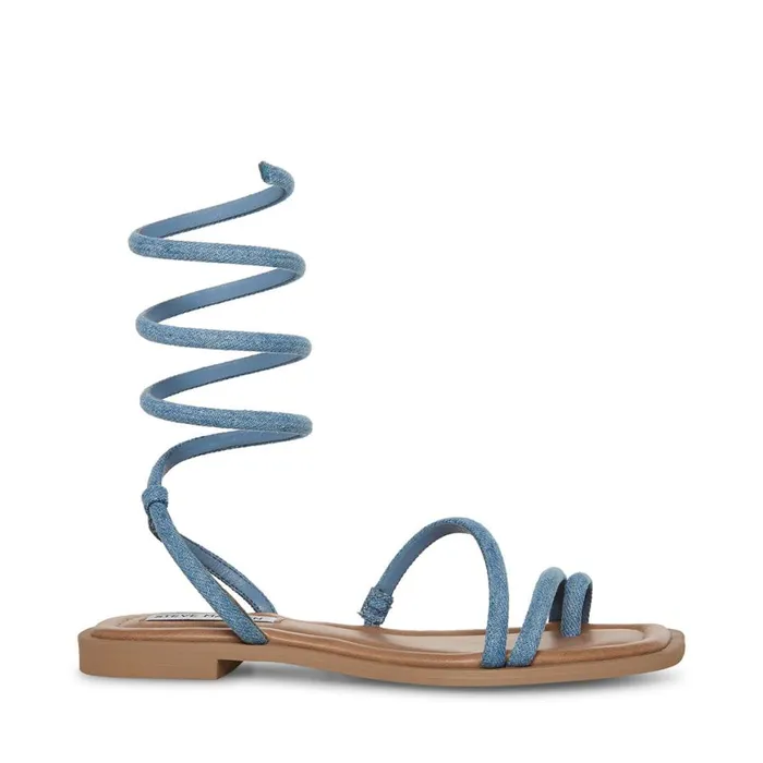 Steve Madden Antelle Denim Fabric Womens Sandals