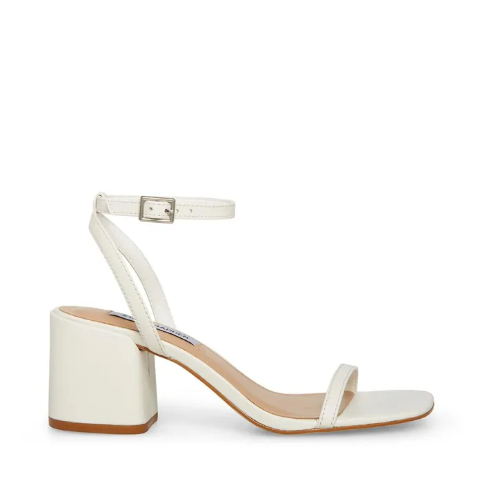 Steve Madden Audrina White Leather Womens Heels