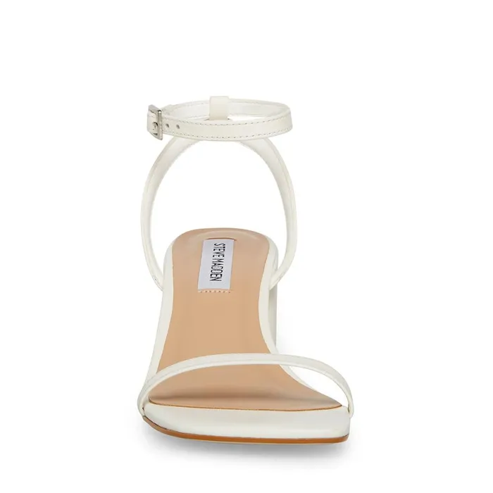 Steve Madden Audrina White Leather Womens Heels