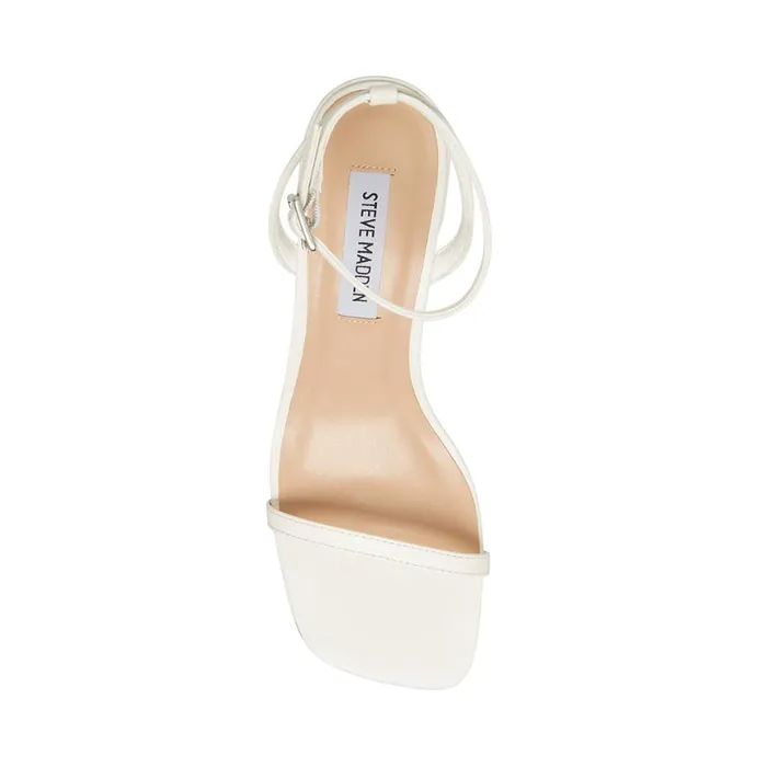 Steve Madden Audrina White Leather Womens Heels