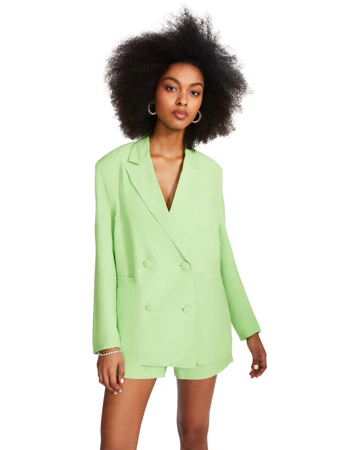 Steve Madden Baldwin Blazer Green Womens Jackets and Coats