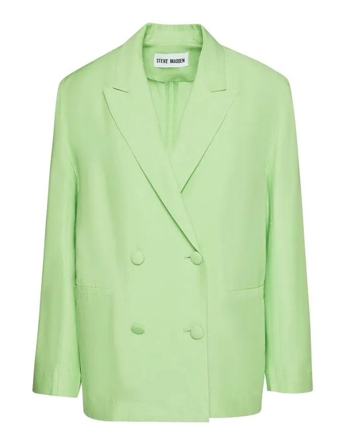 Steve Madden Baldwin Blazer Green Womens Jackets and Coats