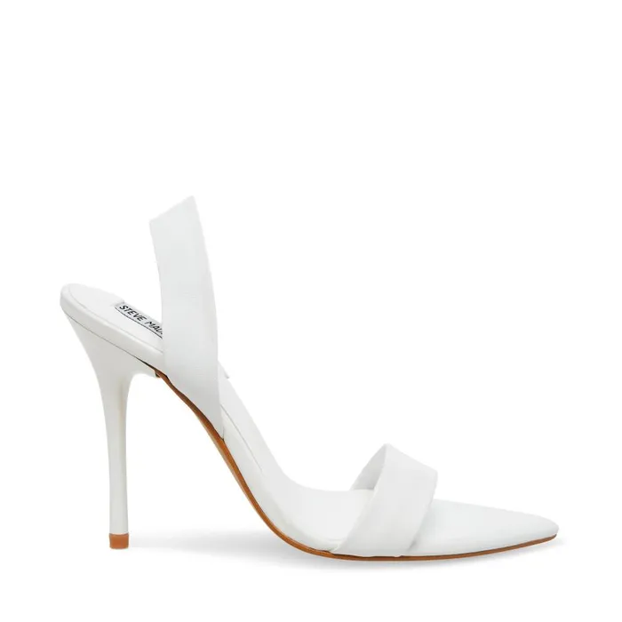 Steve Madden Batali White Leather Womens Heels