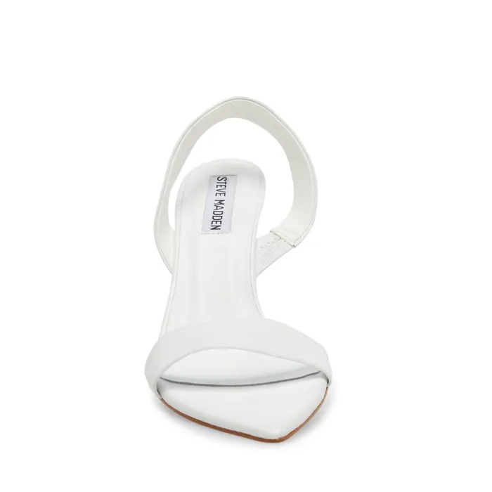Steve Madden Batali White Leather Womens Heels