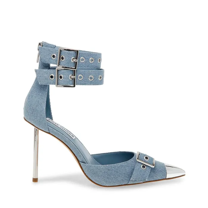 Steve Madden Bex Denim Fabric Womens Heels