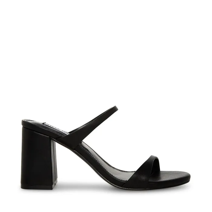 Steve Madden Bridgette Black Leather Womens Heels