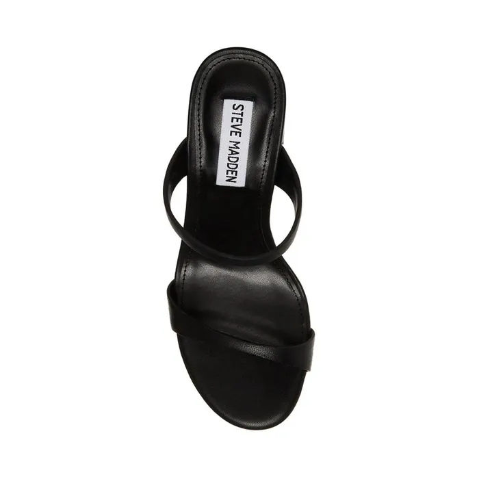 Steve Madden Bridgette Black Leather Womens Heels