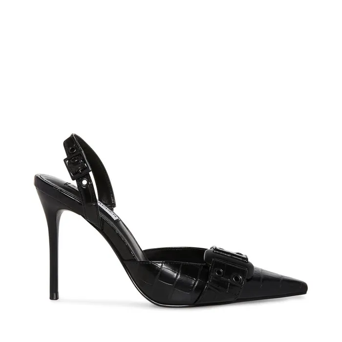 Steve Madden Dillon Black Crocodile Womens Heels