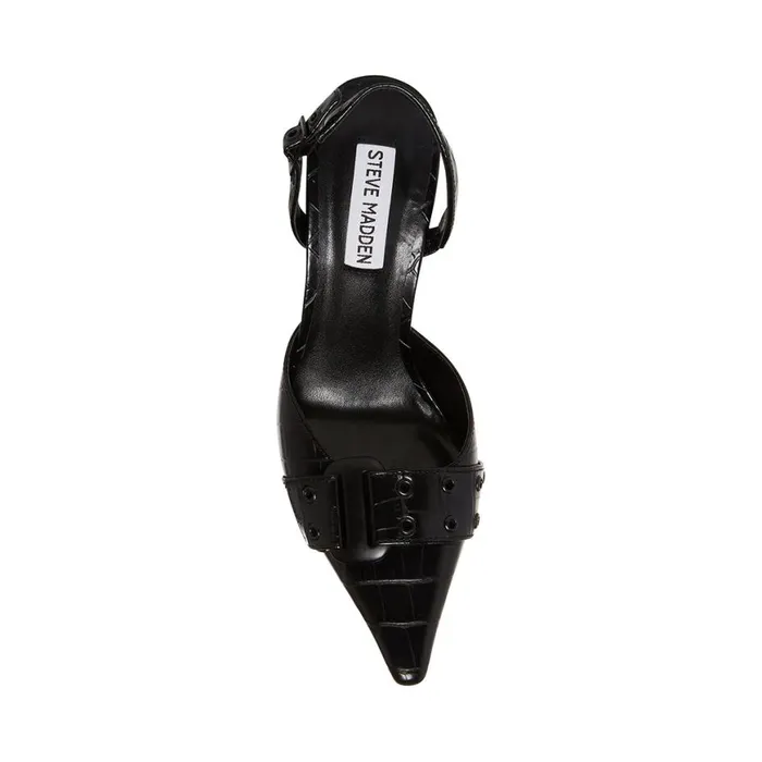 Steve Madden Dillon Black Crocodile Womens Heels