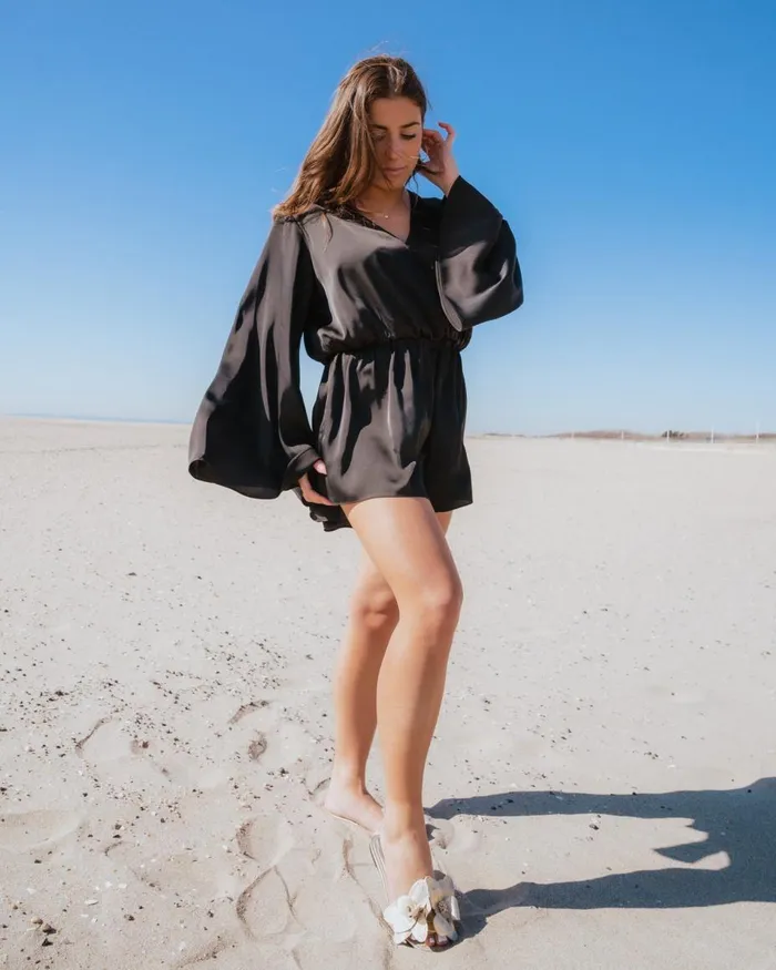 Steve Madden Farrah Romper Black Womens Dresses