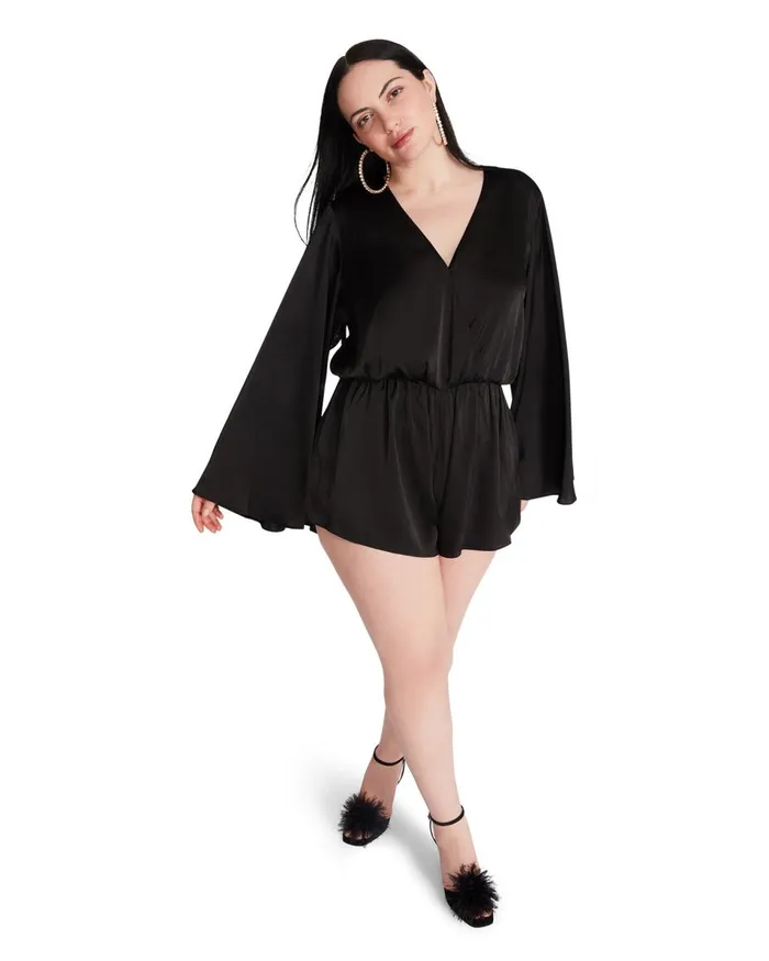 Steve Madden Farrah Romper Black Womens Dresses