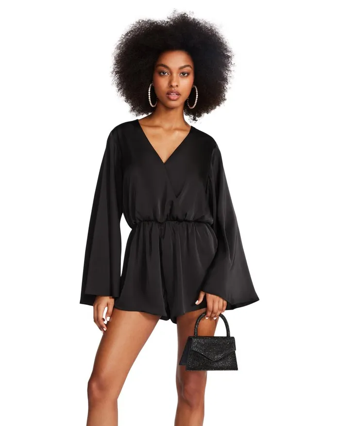 Steve Madden Farrah Romper Black Womens Dresses
