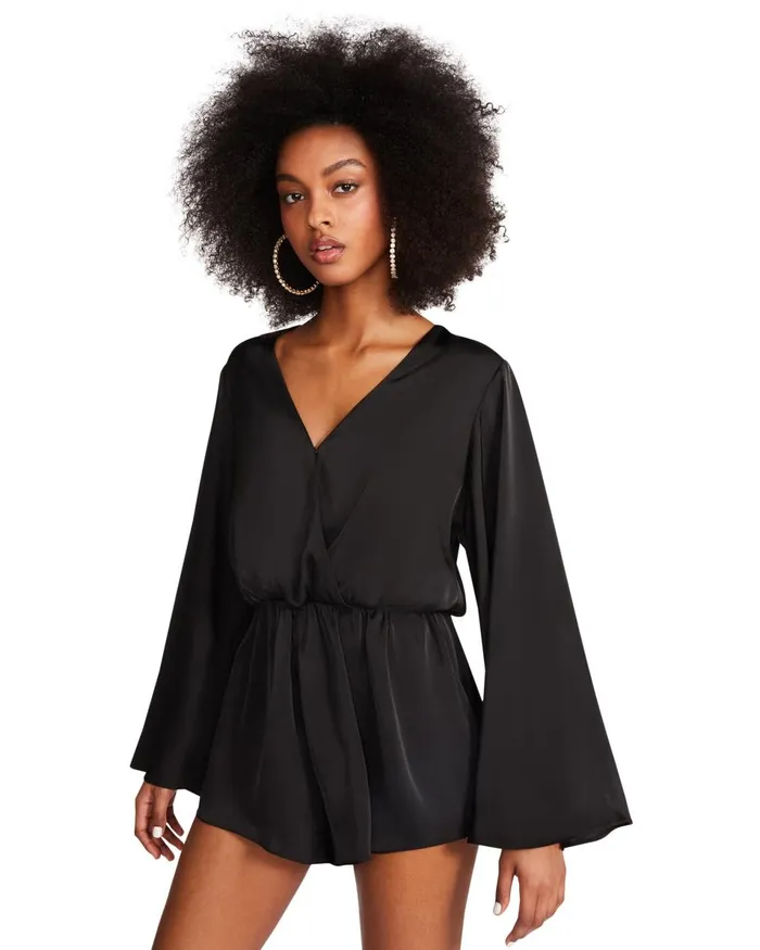 Steve Madden Farrah Romper Black Womens Dresses