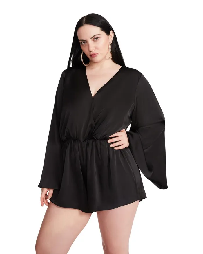 Steve Madden Farrah Romper Black Womens Dresses