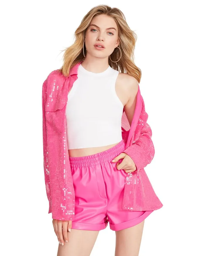 Steve Madden Fonda Short Hot Pink Womens Bottoms