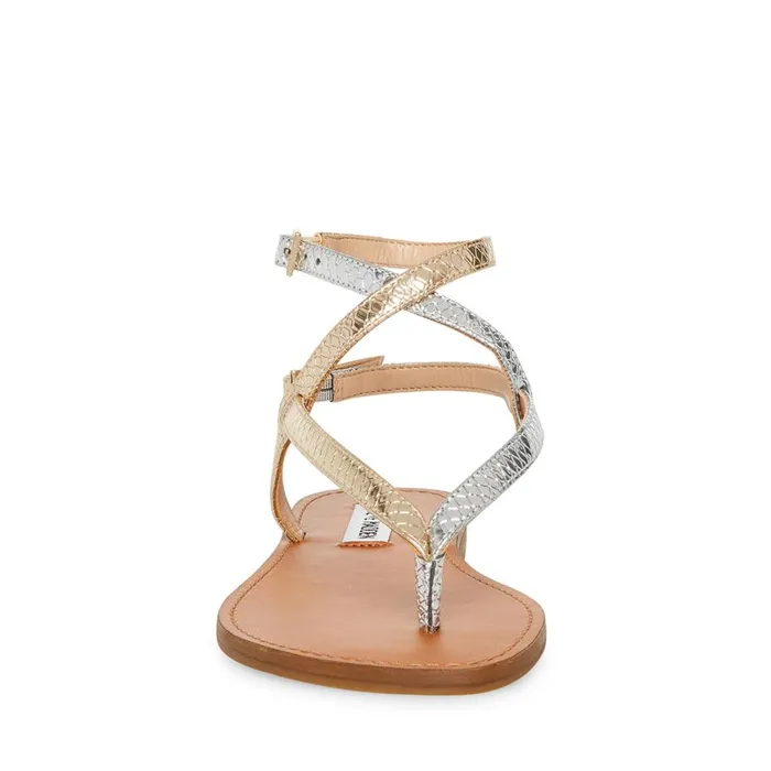 Steve Madden Frannie Gold Snake Womens Sandals