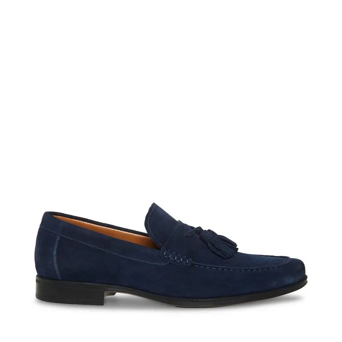 Steve Madden Gollie Navy Suede Mens Loafers