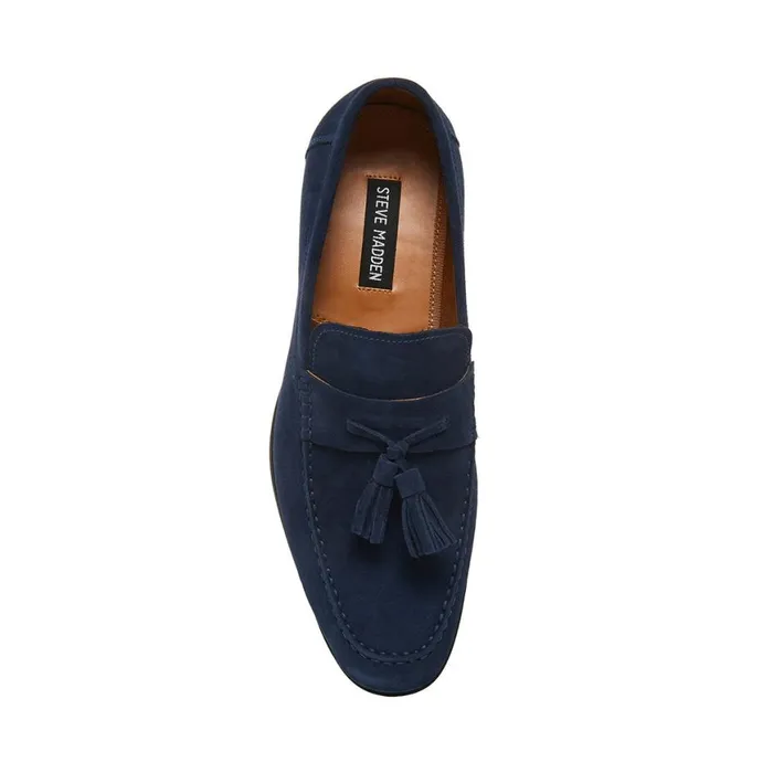 Steve Madden Gollie Navy Suede Mens Loafers