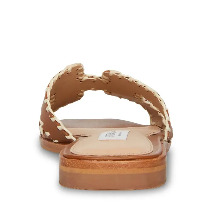 Steve Madden Hadyn Woven Cognac Leather Womens Sandals Steve Madden Hadyn Woven Cognac Leather Womens Sandals