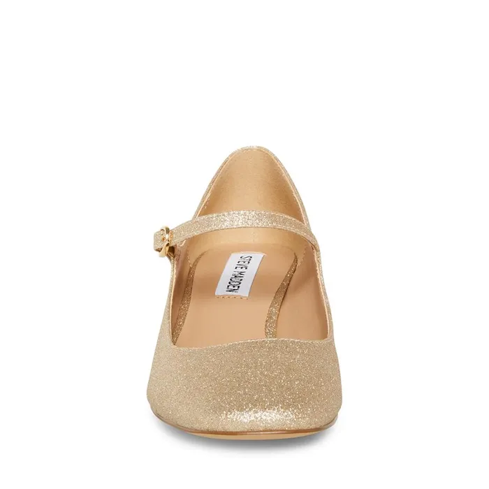 Steve Madden Hawke Gold Glitter Womens Heels