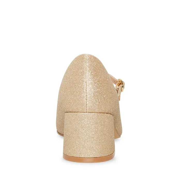 Steve Madden Hawke Gold Glitter Womens Heels