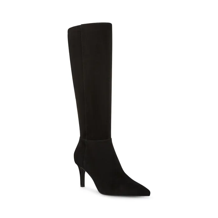 Steve Madden Janae Black Suede Womens Boots and Booties