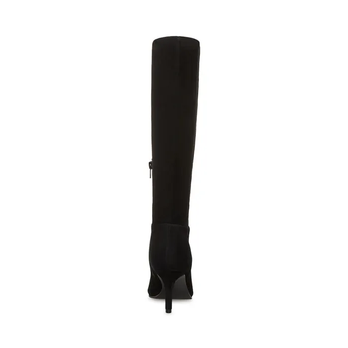 Steve Madden Janae Black Suede Womens Boots and Booties