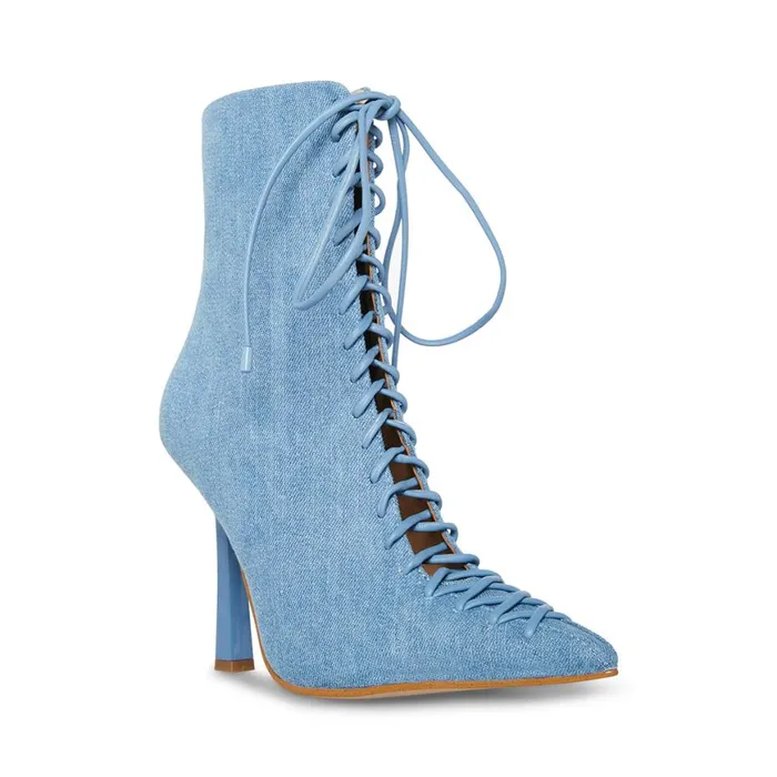 Steve Madden Katari Denim Fabric Womens Boots and Booties Steve Madden Katari Denim Fabric Womens Boots and Booties