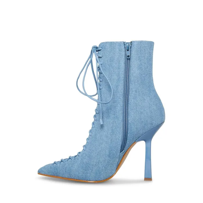 Steve Madden Katari Denim Fabric Womens Boots and Booties Steve Madden Katari Denim Fabric Womens Boots and Booties