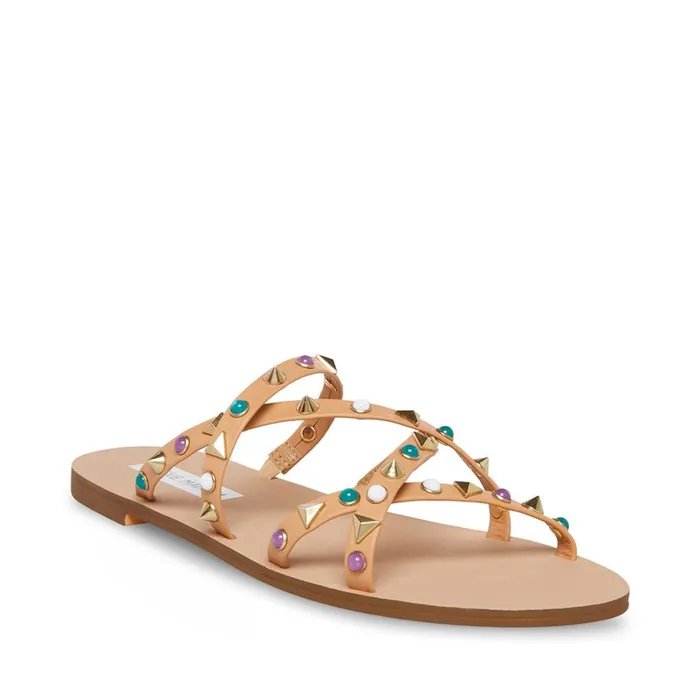 Steve Madden Kelsey Natural Multi Womens Sandals