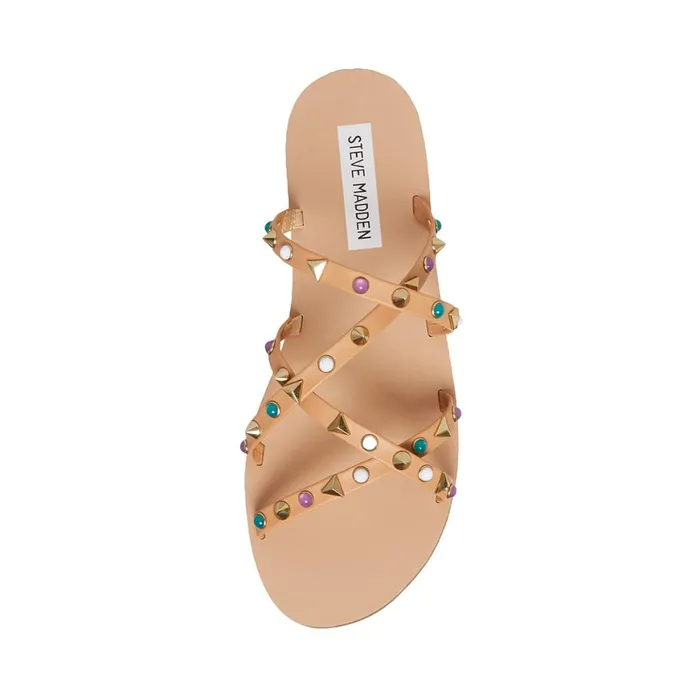 Steve Madden Kelsey Natural Multi Womens Sandals
