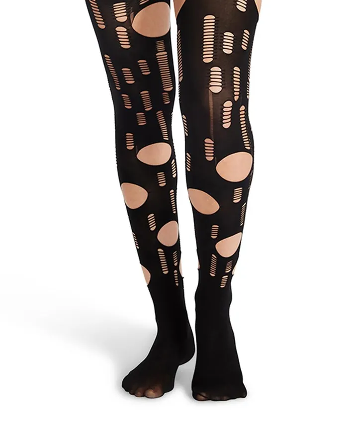 Steve Madden LRipped Black Tight Single Womens Socks and Tights