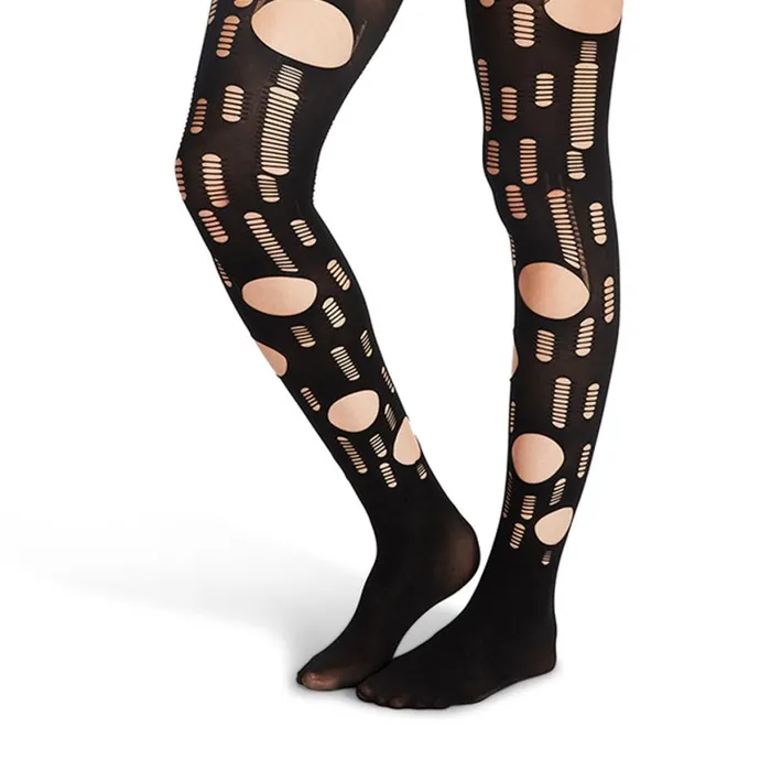 Steve Madden LRipped Black Tight Single Womens Socks and Tights