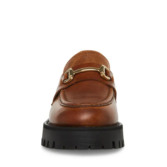 Steve Madden Lando Brown Leather Womens Loafers and Flats