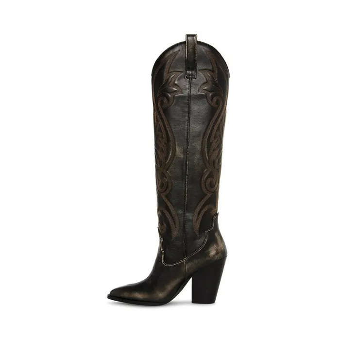 Steve Madden Lasso Brown Distressed Womens Boots and Booties