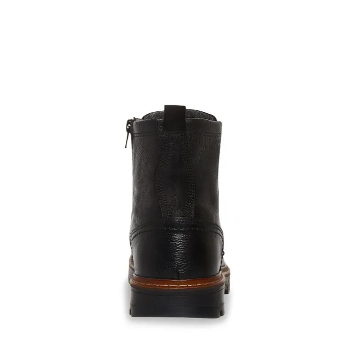 Steve Madden Lucius Black Leather Mens Boots