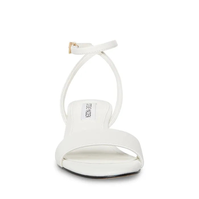 Steve Madden Nora White Leather Womens Sandals