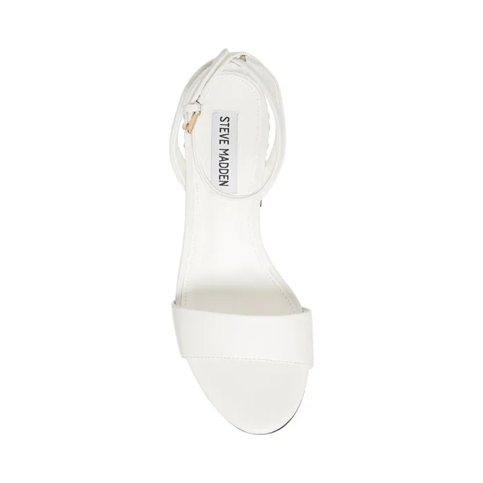 Steve Madden Nora White Leather Womens Sandals