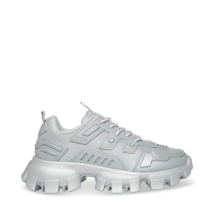 Steve Madden Ponced Silver Womens Sneakers