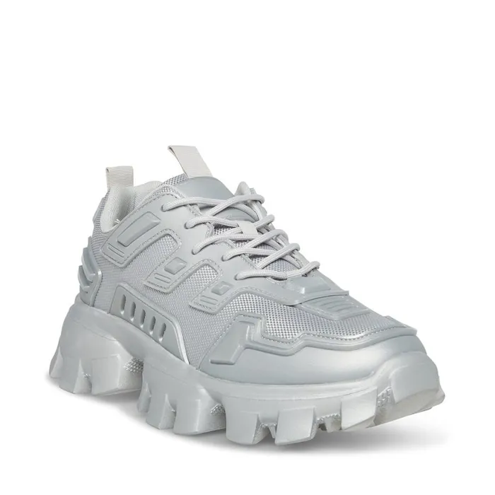 Steve Madden Ponced Silver Womens Sneakers