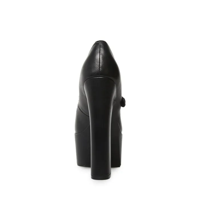 Steve Madden Prisila Black Leather Womens Heels