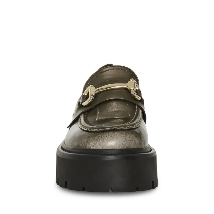 Steve Madden Roux Grey Distressed Womens Loafers and Flats