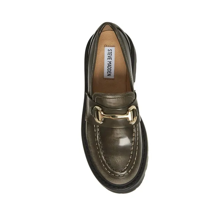 Steve Madden Roux Grey Distressed Womens Loafers and Flats