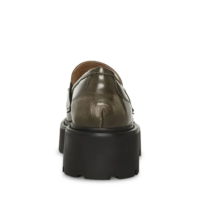Steve Madden Roux Grey Distressed Womens Loafers and Flats