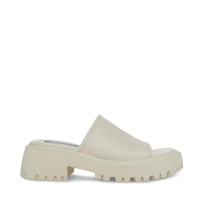 Steve Madden Sophina White Leather Womens Sandals