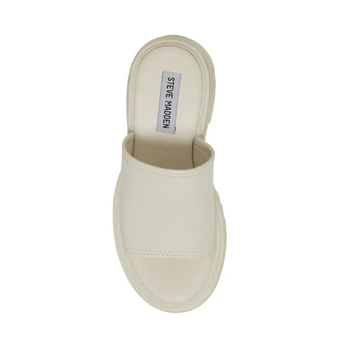 Steve Madden Sophina White Leather Womens Sandals