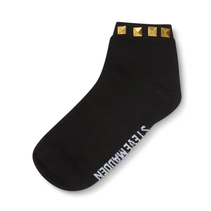 Steve Madden Stud Trimmed Anklet Black Womens Socks and Tights