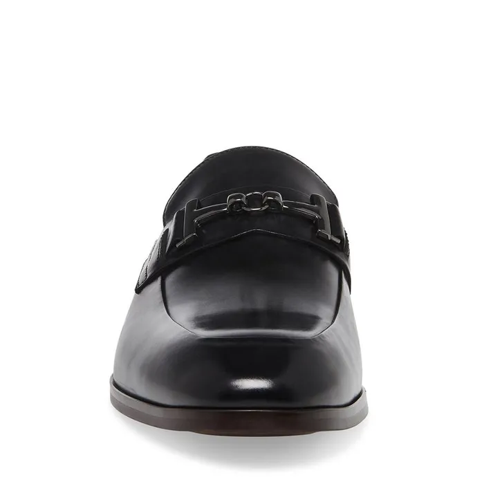 Steve Madden Valon Black Leather Mens Loafers