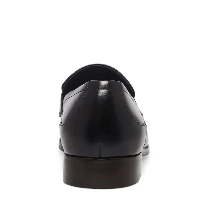 Steve Madden Valon Black Leather Mens Loafers